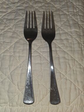 Stainless Steel Salad Forks - Set of 2 (Silver) Imperial Mystique